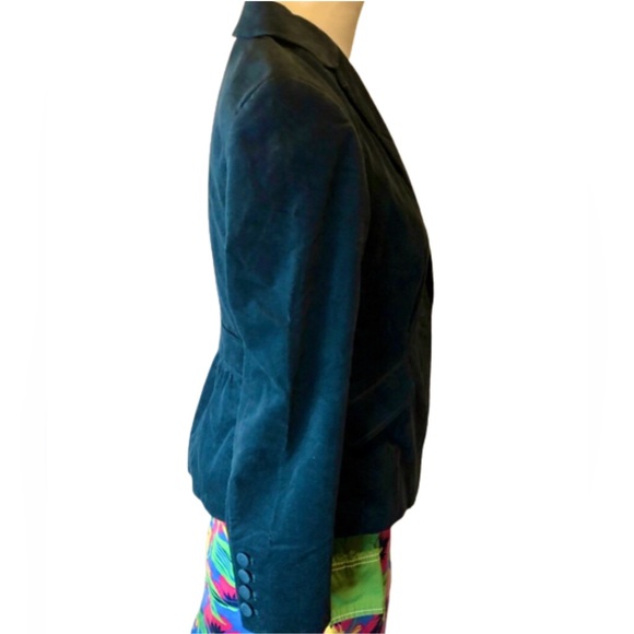TALBOTS SIGNATURE Teal Velvet Single Button Blazer - Picture 5 of 12